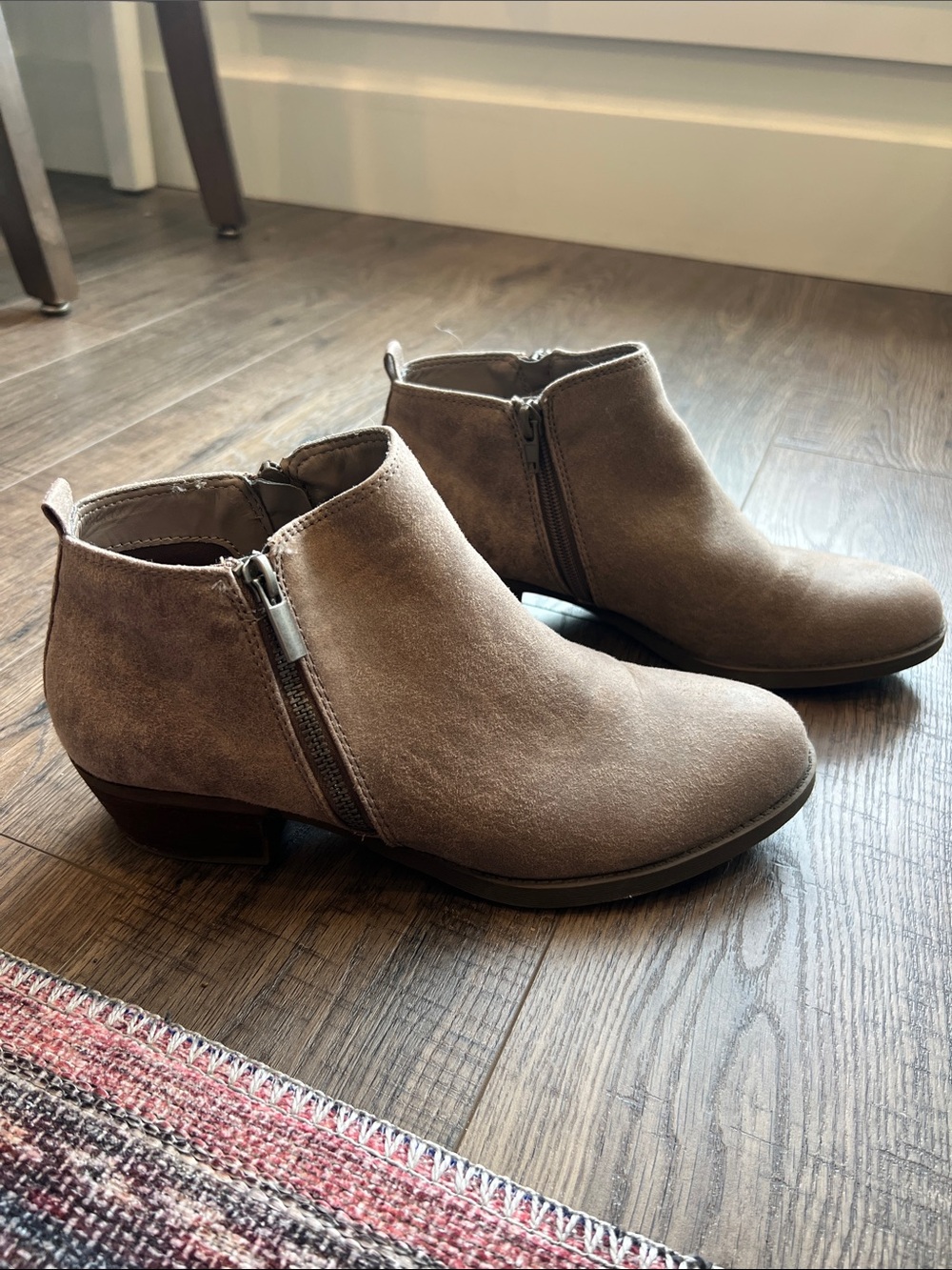 Carlos Santana Taupe Suede Ankle Booties